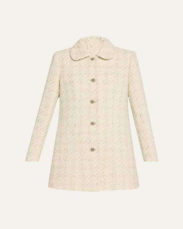 Purcell A-Line Tweed Peacoat